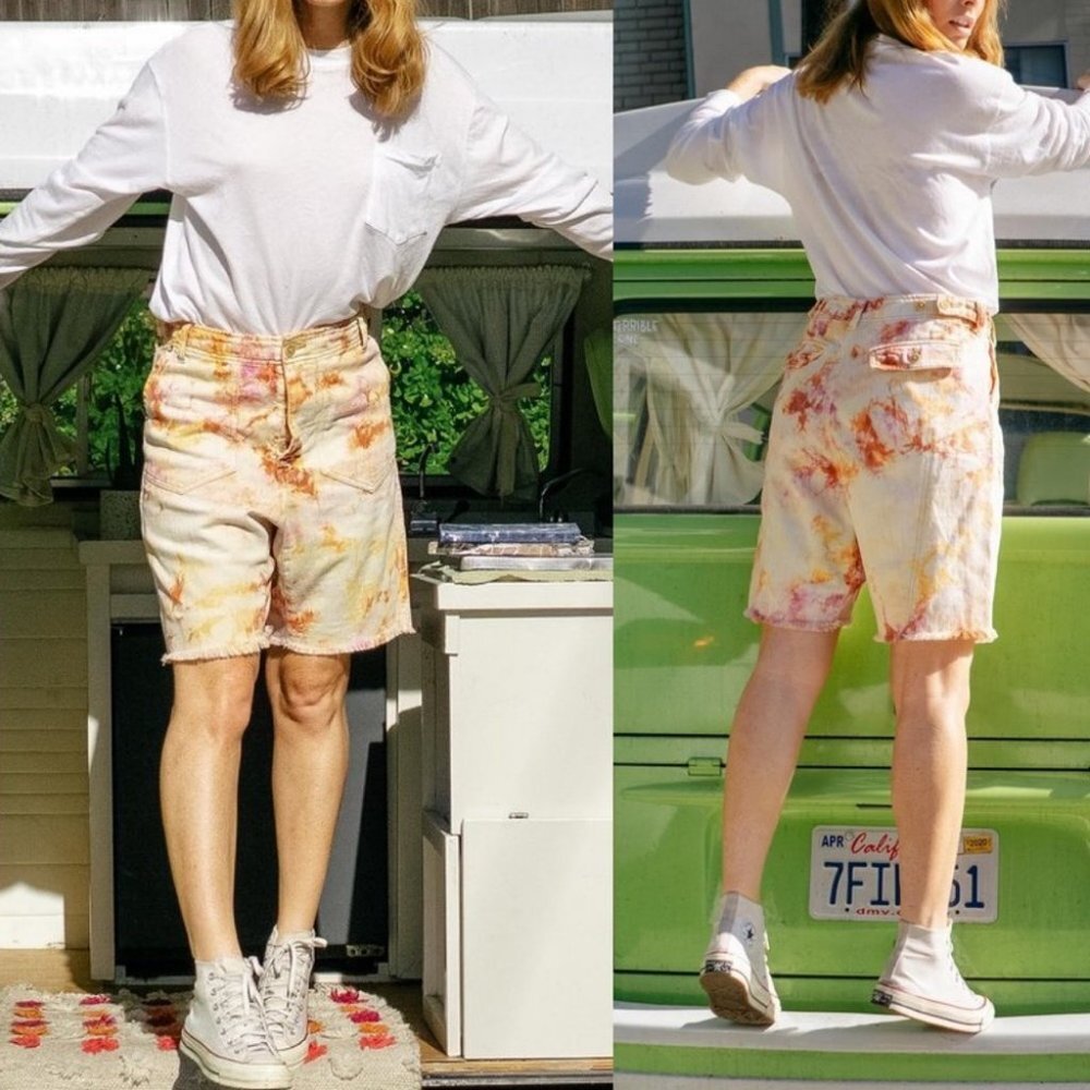 NWT Free People Tie‎ Dye Bermuda Shorts She's A Legend Size 2 New With Tags Boho - Picture 14 of 14